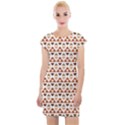 Geometric Tribal Pattern Design Cap Sleeve Bodycon Dress View1