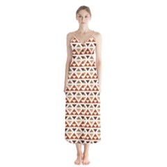 Geometric Tribal Pattern Design Button Up Chiffon Maxi Dress