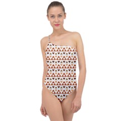 Geometric Tribal Pattern Design Classic One Shoulder Swimsuit