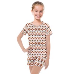 Geometric Tribal Pattern Design Kids  Mesh T-shirt And Shorts Set