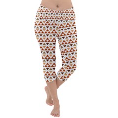 Geometric Tribal Pattern Design Lightweight Velour Capri Yoga Leggings