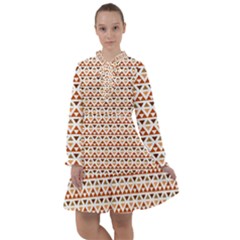 Geometric Tribal Pattern Design All Frills Chiffon Dress