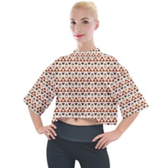 Geometric Tribal Pattern Design Mock Neck T-shirt