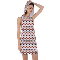 Geometric Tribal Pattern Design Racer Back Hoodie Dress