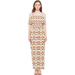 Geometric Tribal Pattern Design Draped Sleeveless Chiffon Jumpsuit