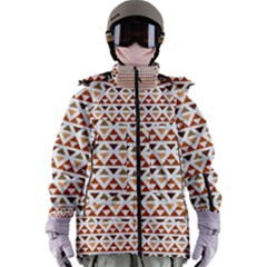 Geometric Tribal Pattern Design Women s Zip Ski And Snowboard Waterproof Breathable Jacket