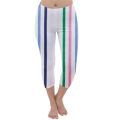 Stripes Pattern Abstract Retro Vintage Capri Winter Leggings 