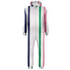 Stripes Pattern Abstract Retro Vintage Hooded Jumpsuit (men)