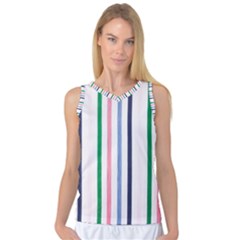 Stripes Pattern Abstract Retro Vintage Women s Basketball Tank Top by Maspions