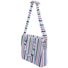 Stripes Pattern Abstract Retro Vintage Cross Body Office Bag by Maspions