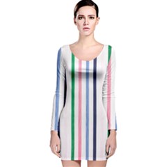 Stripes Pattern Abstract Retro Vintage Long Sleeve Velvet Bodycon Dress