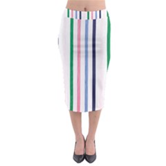 Stripes Pattern Abstract Retro Vintage Midi Pencil Skirt