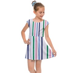 Stripes Pattern Abstract Retro Vintage Kids  Cap Sleeve Dress