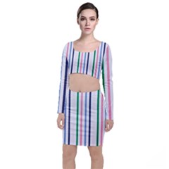 Stripes Pattern Abstract Retro Vintage Top And Skirt Sets