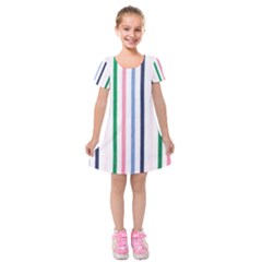 Stripes Pattern Abstract Retro Vintage Kids  Short Sleeve Velvet Dress