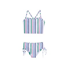 Stripes Pattern Abstract Retro Vintage Girls  Tankini Swimsuit