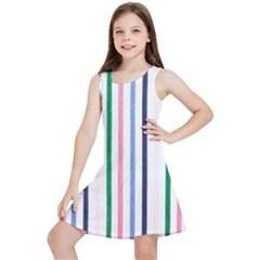 Stripes Pattern Abstract Retro Vintage Kids  Lightweight Sleeveless Dress