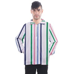 Stripes Pattern Abstract Retro Vintage Men s Half Zip Pullover