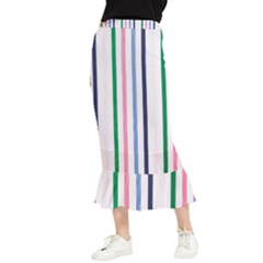 Stripes Pattern Abstract Retro Vintage Maxi Fishtail Chiffon Skirt