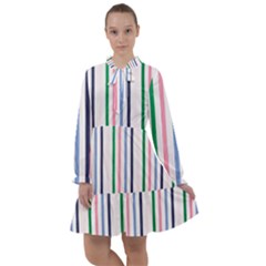 Stripes Pattern Abstract Retro Vintage All Frills Chiffon Dress