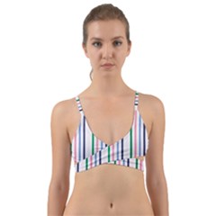 Stripes Pattern Abstract Retro Vintage Wrap Around Bikini Top