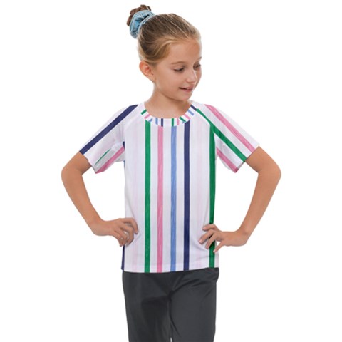 Stripes Pattern Abstract Retro Vintage Kids  Mesh Piece T-shirt by Maspions