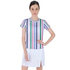 Stripes Pattern Abstract Retro Vintage Women s Sports Top