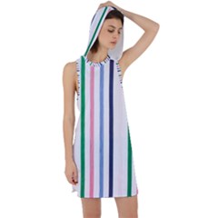 Stripes Pattern Abstract Retro Vintage Racer Back Hoodie Dress by Maspions