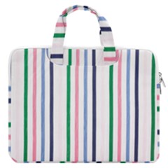 Stripes Pattern Abstract Retro Vintage Macbook Pro 15  Double Pocket Laptop Bag 