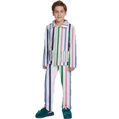 Stripes Pattern Abstract Retro Vintage Kids  Long Sleeve Velvet Pajamas Set