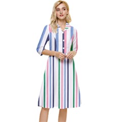 Stripes Pattern Abstract Retro Vintage Classy Knee Length Dress