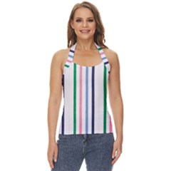 Stripes Pattern Abstract Retro Vintage Basic Halter Top