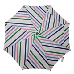 Retro Vintage Stripe Pattern Abstract Hook Handle Umbrellas (medium)