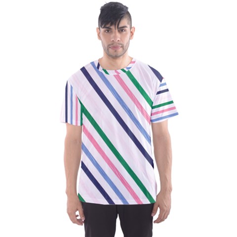 Retro Vintage Stripe Pattern Abstract Men s Sport Mesh T-shirt by Maspions