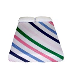 Retro Vintage Stripe Pattern Abstract Fitted Sheet (full/ Double Size)