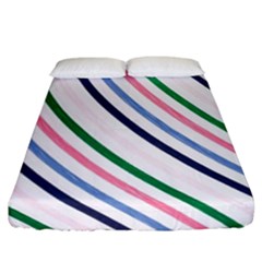 Retro Vintage Stripe Pattern Abstract Fitted Sheet (california King Size)