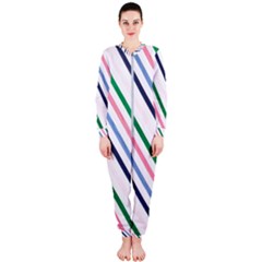 Retro Vintage Stripe Pattern Abstract Onepiece Jumpsuit (ladies)