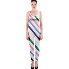 Retro Vintage Stripe Pattern Abstract One Piece Catsuit