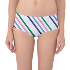 Retro Vintage Stripe Pattern Abstract Mid-waist Bikini Bottoms