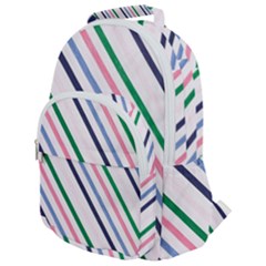 Retro Vintage Stripe Pattern Abstract Rounded Multi Pocket Backpack