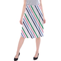 Retro Vintage Stripe Pattern Abstract Midi Beach Skirt