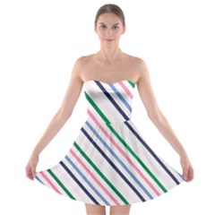 Retro Vintage Stripe Pattern Abstract Strapless Bra Top Dress