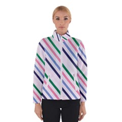 Retro Vintage Stripe Pattern Abstract Women s Bomber Jacket