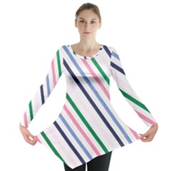 Retro Vintage Stripe Pattern Abstract Long Sleeve Tunic 