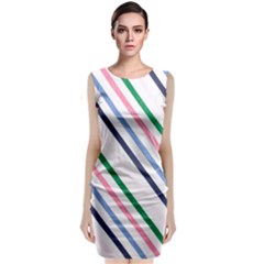 Retro Vintage Stripe Pattern Abstract Classic Sleeveless Midi Dress