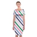 Retro Vintage Stripe Pattern Abstract Classic Short Sleeve Midi Dress View1