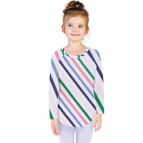 Retro Vintage Stripe Pattern Abstract Kids  Long Sleeve T-shirt by Maspions