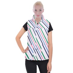 Retro Vintage Stripe Pattern Abstract Women s Button Up Vest