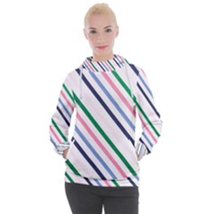 Retro Vintage Stripe Pattern Abstract Women s Hooded Pullover by Maspions