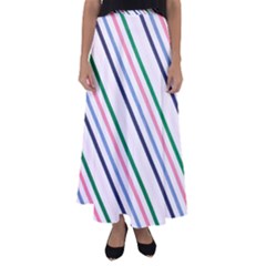 Retro Vintage Stripe Pattern Abstract Flared Maxi Skirt